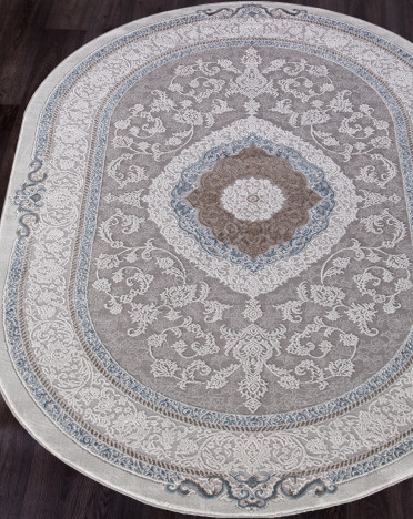 Ковер турецкий 03874A ARMINA овальный (Хит-сет, голубой, кремовый)