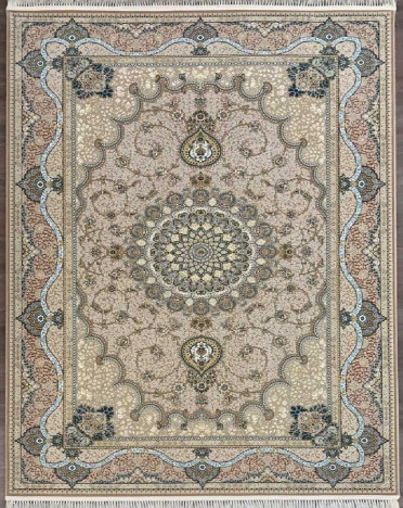 Ковер персидский G129 Mashad 1200 (Акрил, синий, серый)