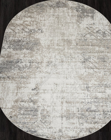 Ковер российский F161 TORNADO (Фризе, бежевый, серый) овальный