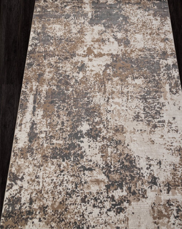 Ковер турецкий M028A SIESTA (PP Heatset Высокоплотный, бежевый, серый)