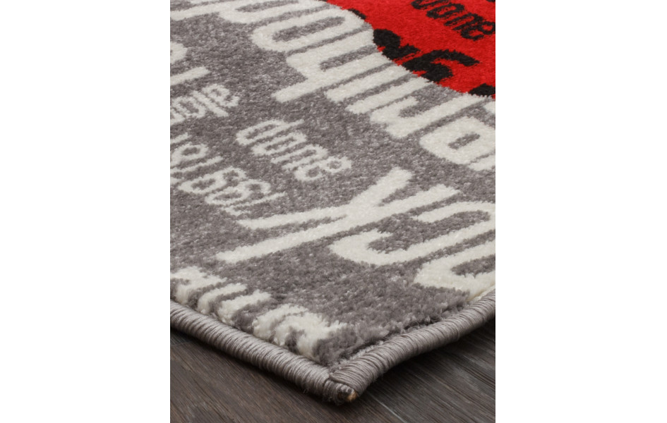 Детский ковер C081 - GRAY-RED