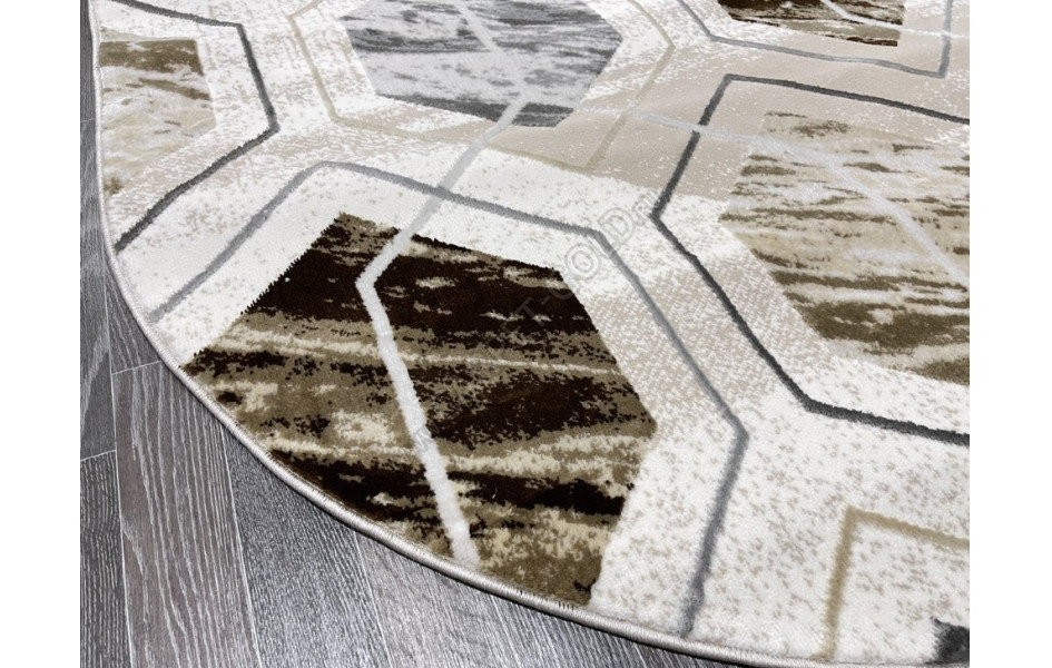 Турецкий ковер 40709A_KOYU GRI / KAHVE ОВАЛ