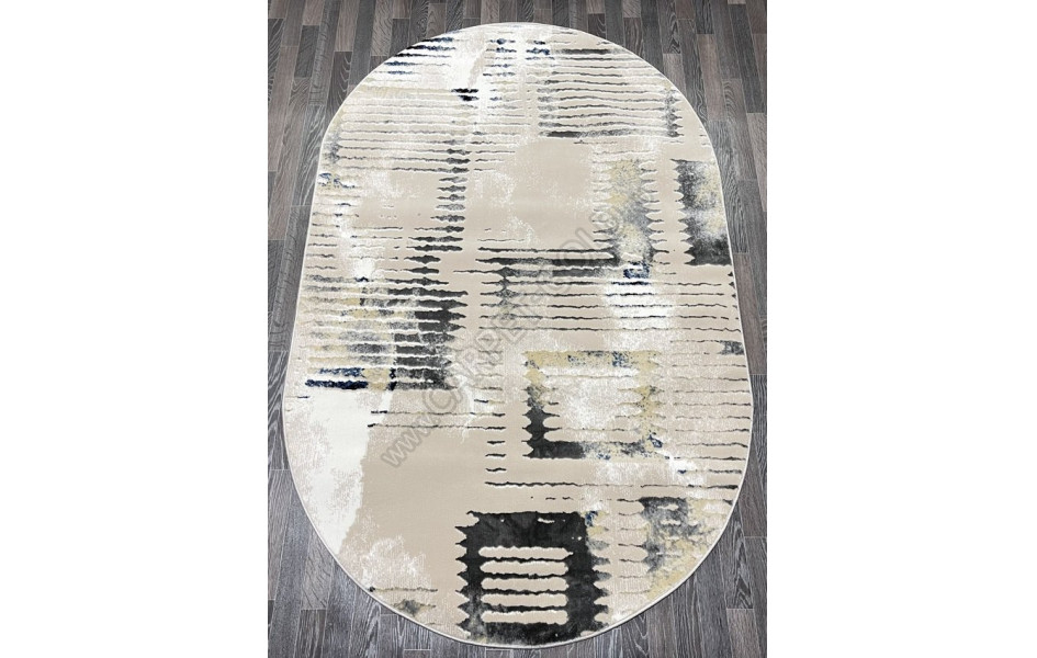 Турецкий ковер 40703A_LACIVERT / K.GRI ОВАЛ